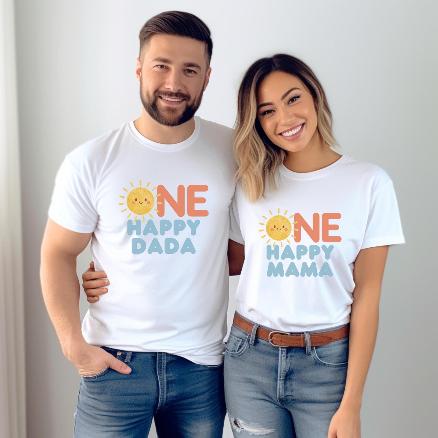 Custom One Happy Boy Matching Family Shirt | 1st Birthday Shirt for Boy | Personalized First Trip Around the Sun Outfit | Sunshine Birthday