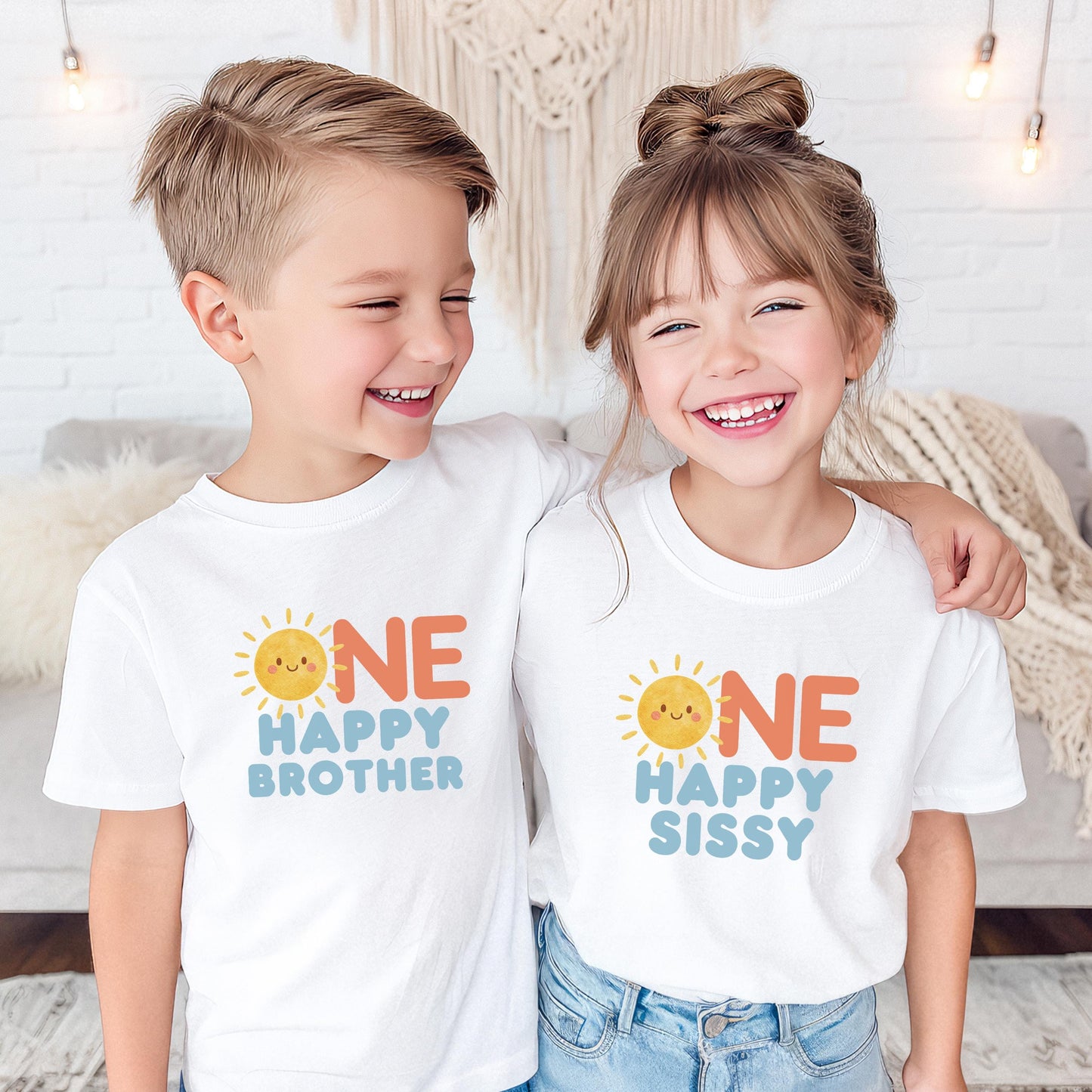 Custom One Happy Boy Matching Family Shirt | 1st Birthday Shirt for Boy | Personalized First Trip Around the Sun Outfit | Sunshine Birthday