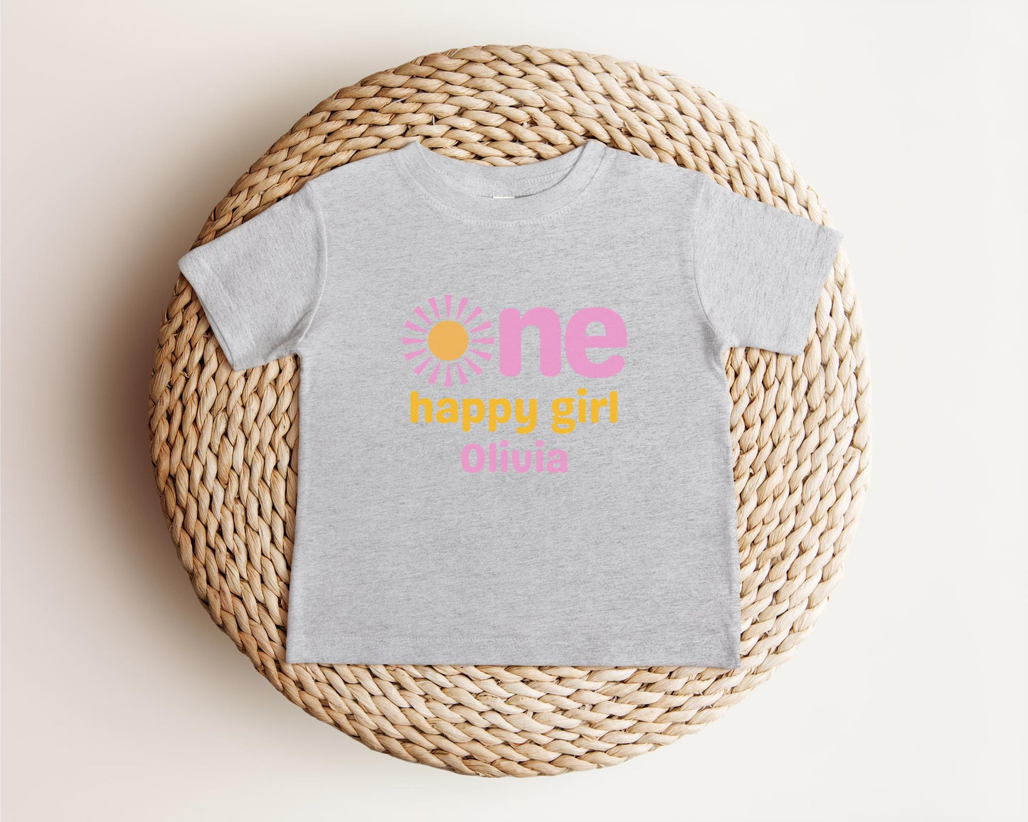 Personalized One Happy Girl First Birthday Shirt | 1st Birthday Shirt for Girl | First Trip Around the Sun Outfit