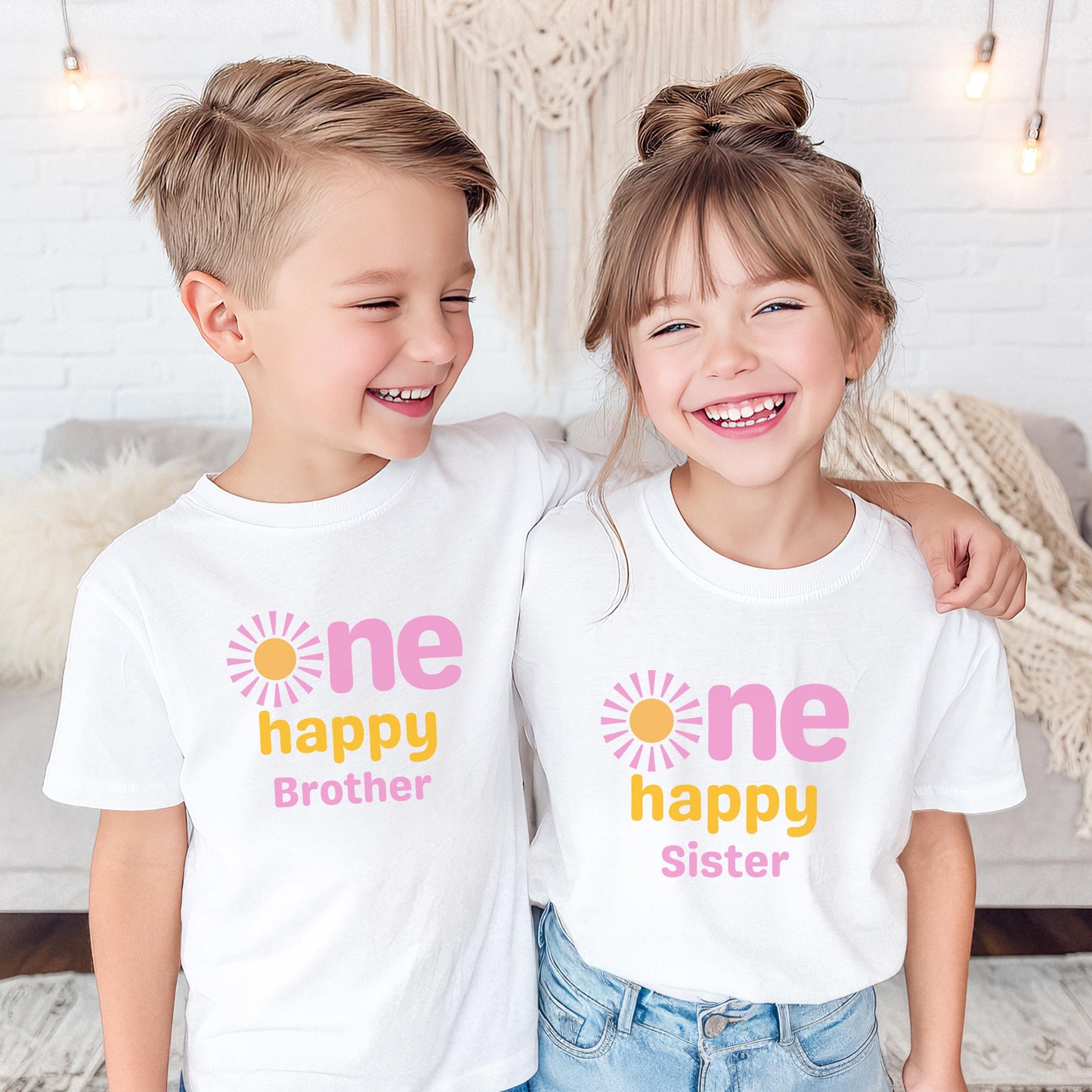 Custom One Happy Girl Matching Family Shirt | 1st Birthday Tshirt | Personalized First Trip Around the Sun Outfit | Sunshine Birthday