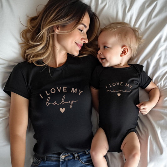I Love My Mama Baby Shirt | Mama Mini Outfit | Mother's Day Gift