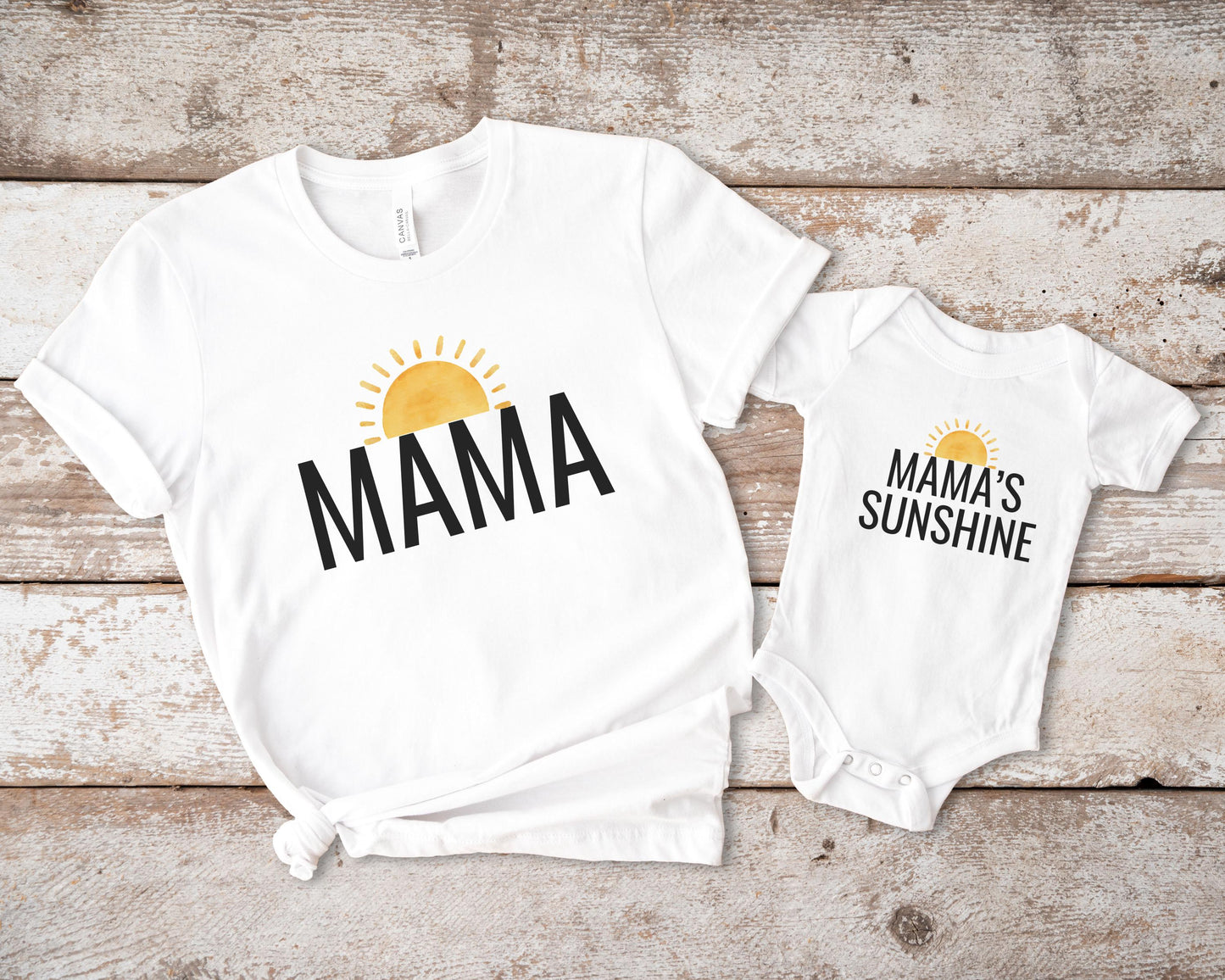 Mommy and Me Matching Set | Mommy's Sunshine | Retro Mama and Baby Shirts | New Mom |  Mother's Day Gift