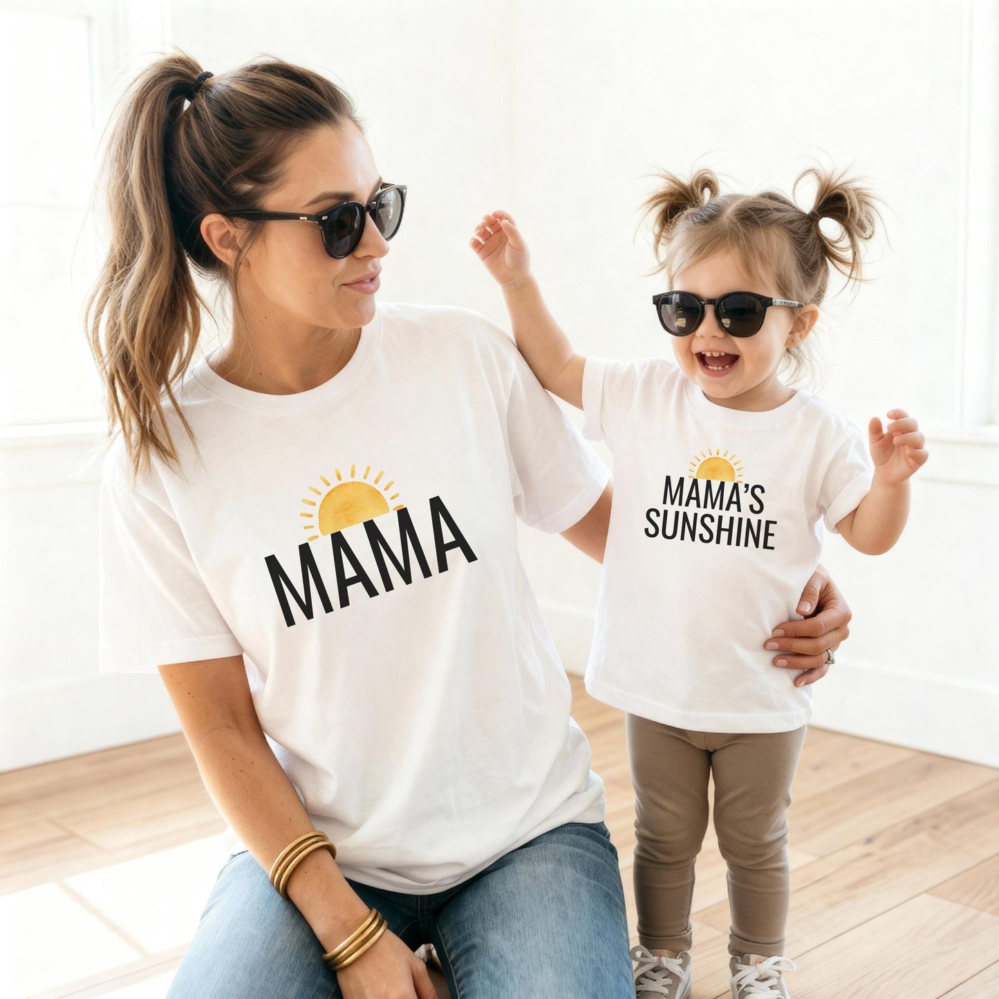 Mommy and Me Matching Set | Mommy's Sunshine | Retro Mama and Baby Shirts | New Mom |  Mother's Day Gift