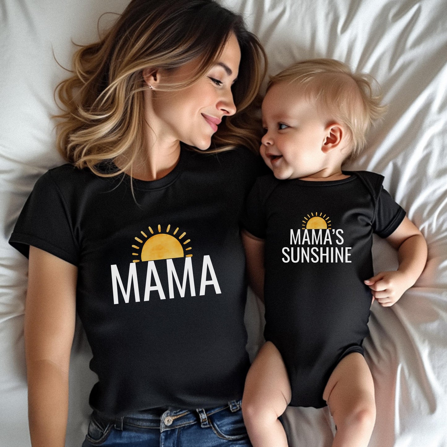 Mommy and Me Matching Set | Mommy's Sunshine | Retro Mama and Baby Shirts | New Mom |  Mother's Day Gift