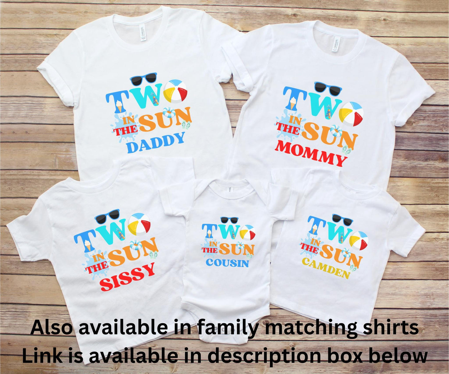 Personalized Two In The Sun Birthday Shirt: Pool Party Summer Outfit
