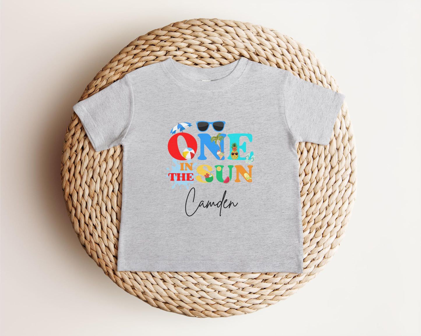 One in the Sun First Birthday Shirt: Summer 1st Birthday Beach Pool Party Outfit