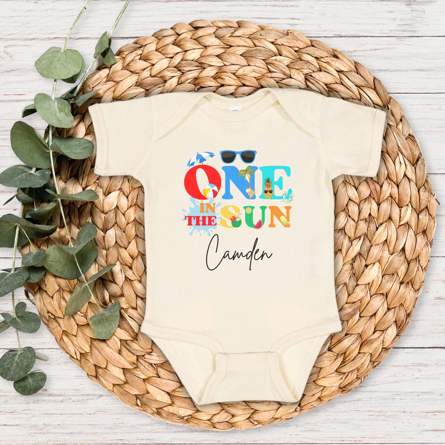 One in the Sun First Birthday Shirt: Summer 1st Birthday Beach Pool Party Outfit