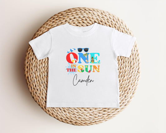 One in the Sun First Birthday Shirt: Summer 1st Birthday Beach Pool Party Outfit