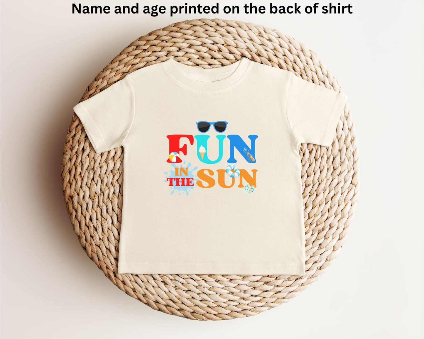 Fun in the Sun  Birthday Shirt: Boys Summer Birthday Beach Pool Party Outfit