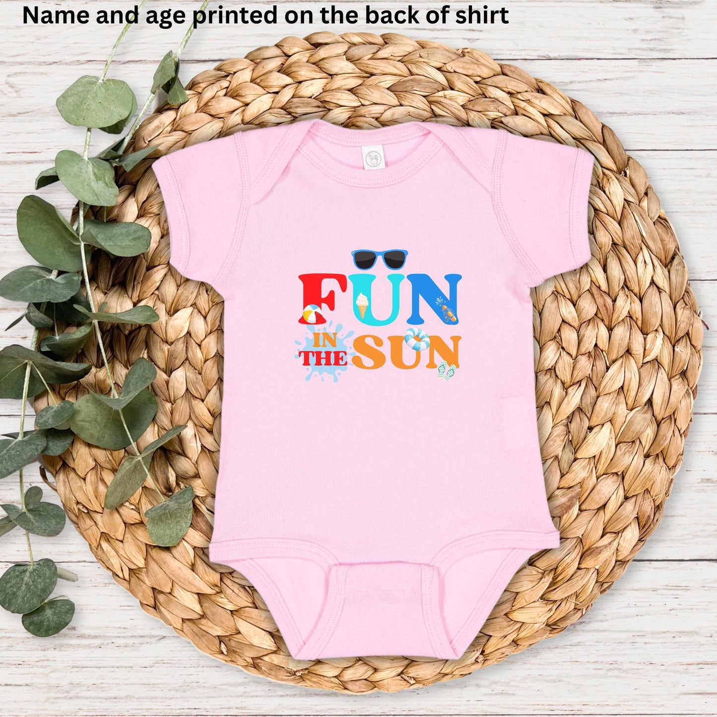Fun in the Sun  Birthday Shirt: Boys Summer Birthday Beach Pool Party Outfit