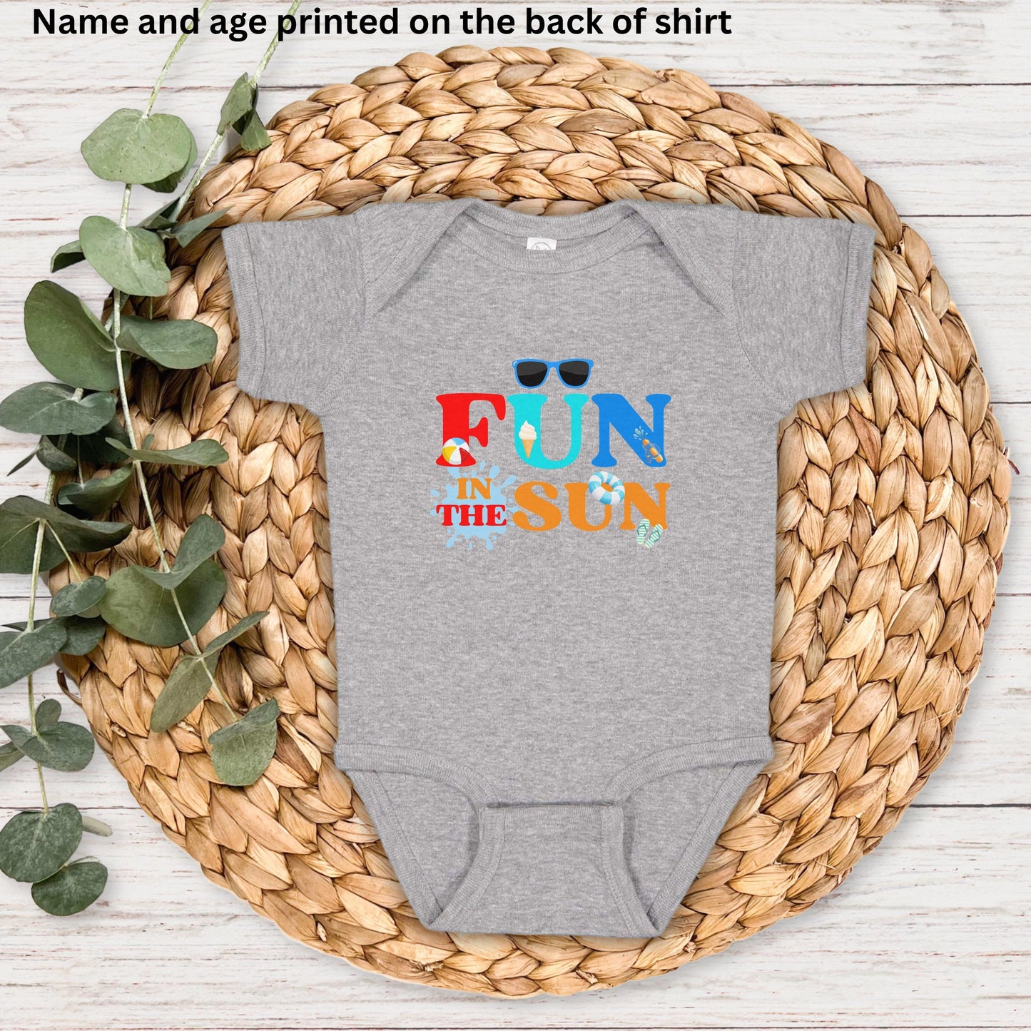 Fun in the Sun  Birthday Shirt: Boys Summer Birthday Beach Pool Party Outfit