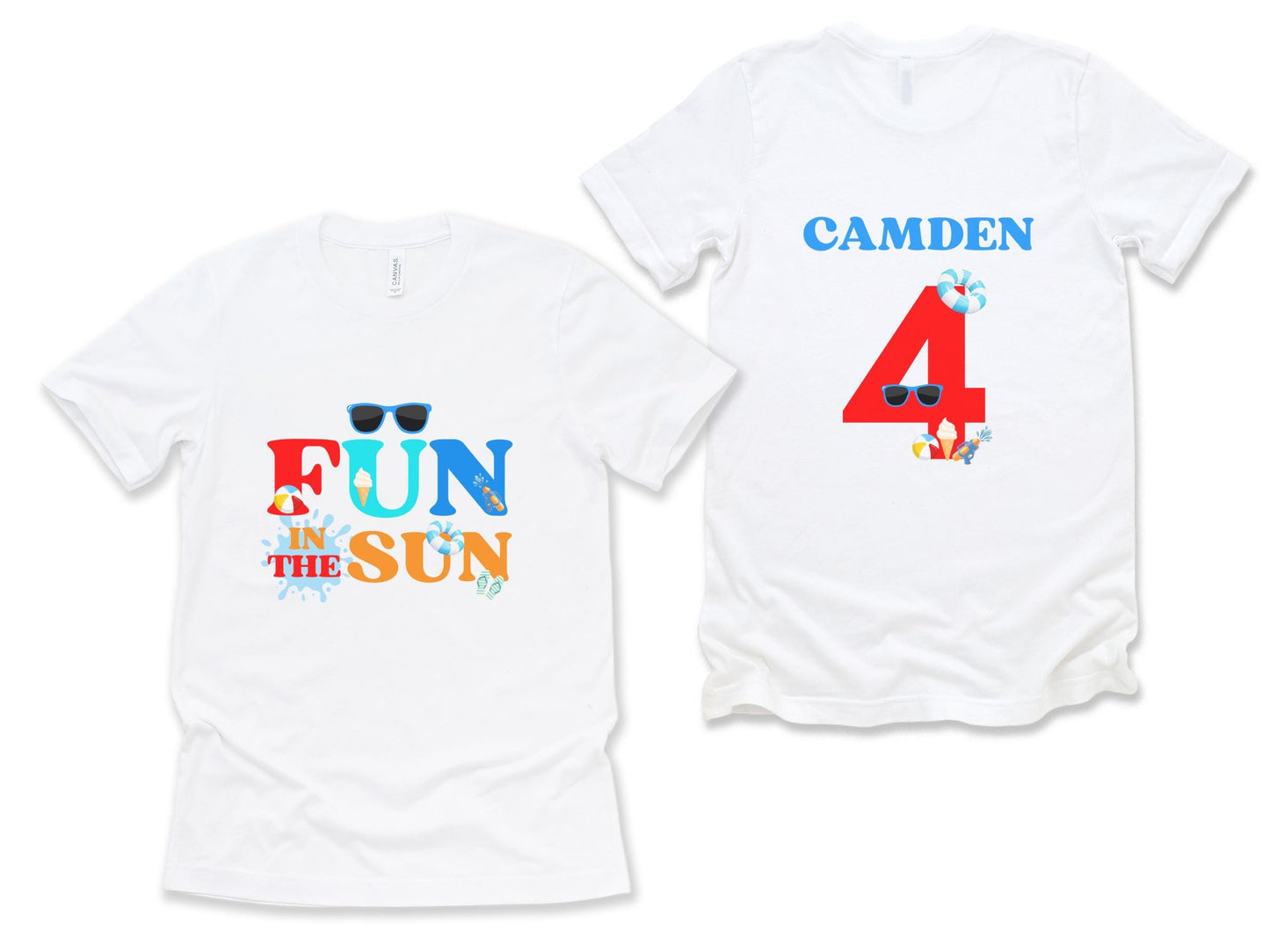 Fun in the Sun  Birthday Shirt: Boys Summer Birthday Beach Pool Party Outfit
