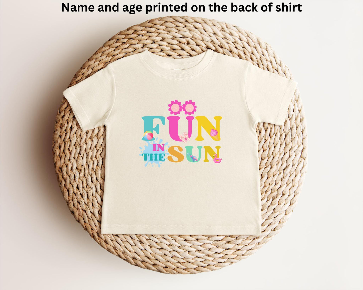 Fun in the Sun  Birthday Shirt: Girls Summer Birthday Beach Pool Party Outfit