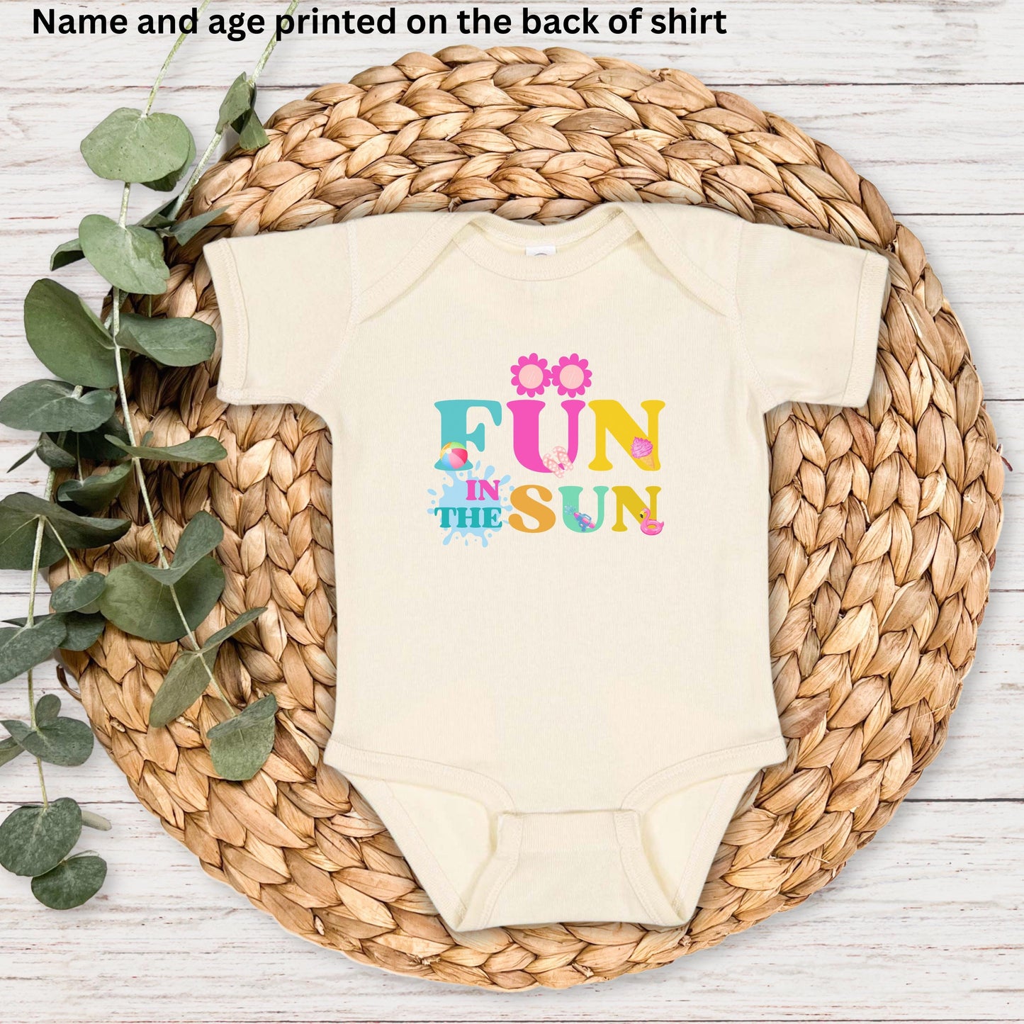 Fun in the Sun  Birthday Shirt: Girls Summer Birthday Beach Pool Party Outfit
