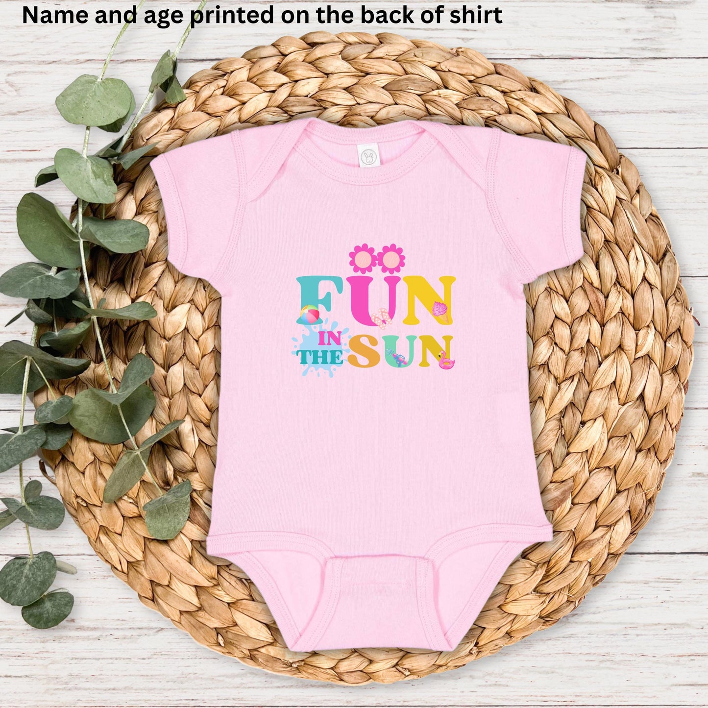 Fun in the Sun  Birthday Shirt: Girls Summer Birthday Beach Pool Party Outfit