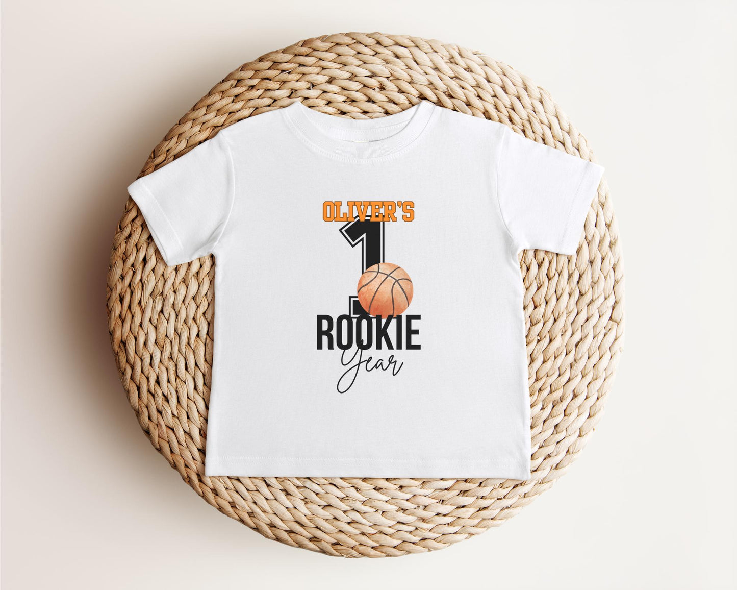 Personalized Basketball Rookie Of The Year 1st Birthday Shirt | Girls Boys First Birthday Shirt | Basketball Birthday Party Outfit