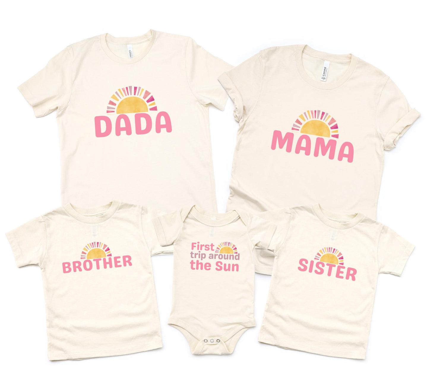 First Trip Around the Sun Frist Birthday Shirt | 1st Birthday Outfit for Girl | Boho Retro Sunshine Birthday Tee