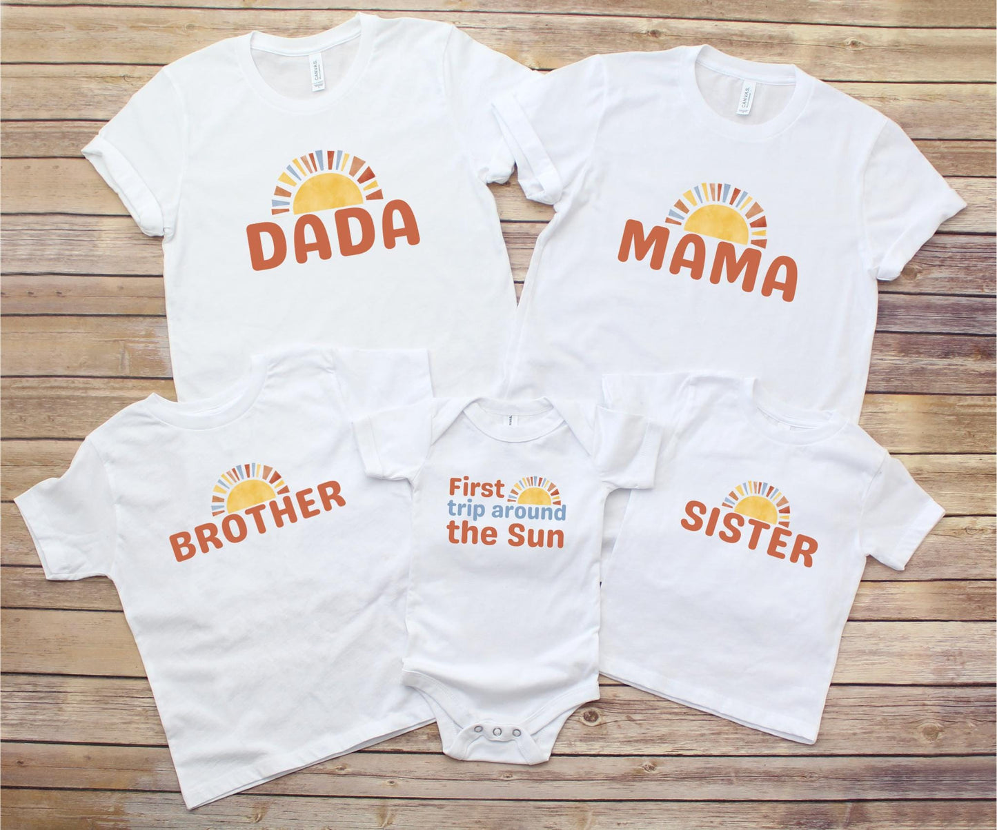 First Trip Around the Sun First Birthday Shirt | 1st Birthday Outfit for Boy | Boho Retro Sunshine Family Matching Outfit