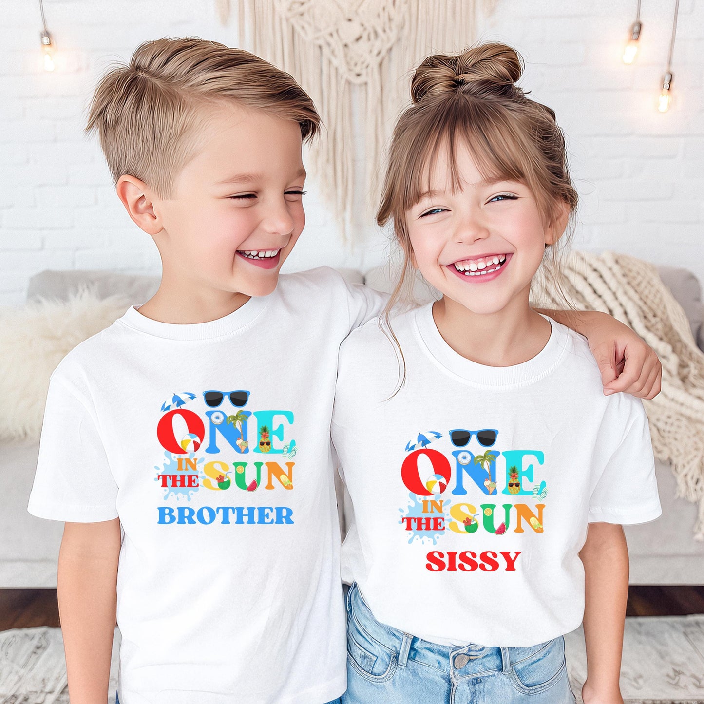One in the Sun First Birthday Family Matching Shirts: Tropical Summer 1st Birthday Beach Pool Party Outfit