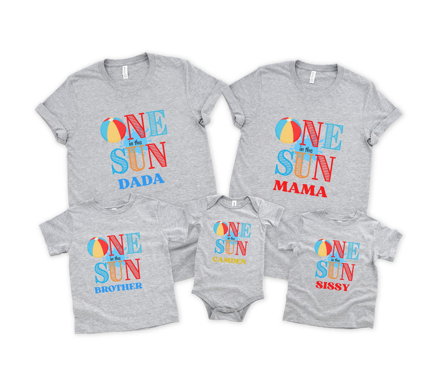 One in the Sun First Birthday Family Matching Shirts: Summer 1st Birthday Beach Pool Party Outfit