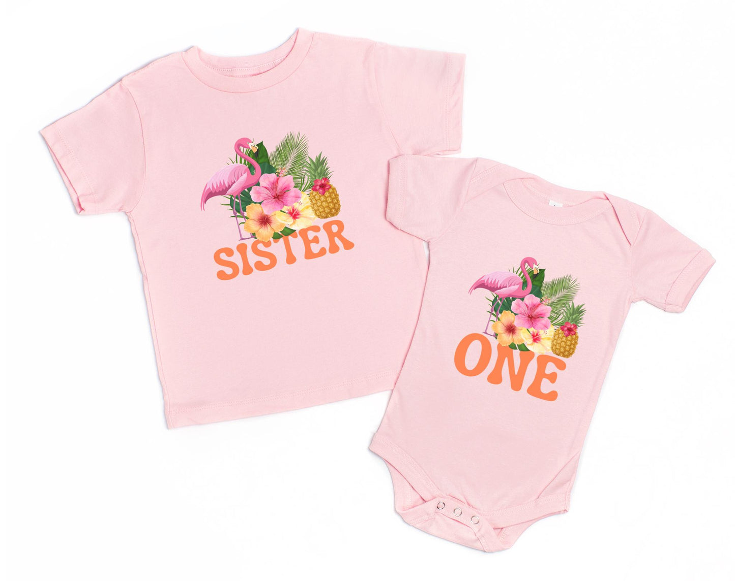 Tropical First Birthday Family Matching Shirts: Luau 1st Birthday Floral Girls Outfit