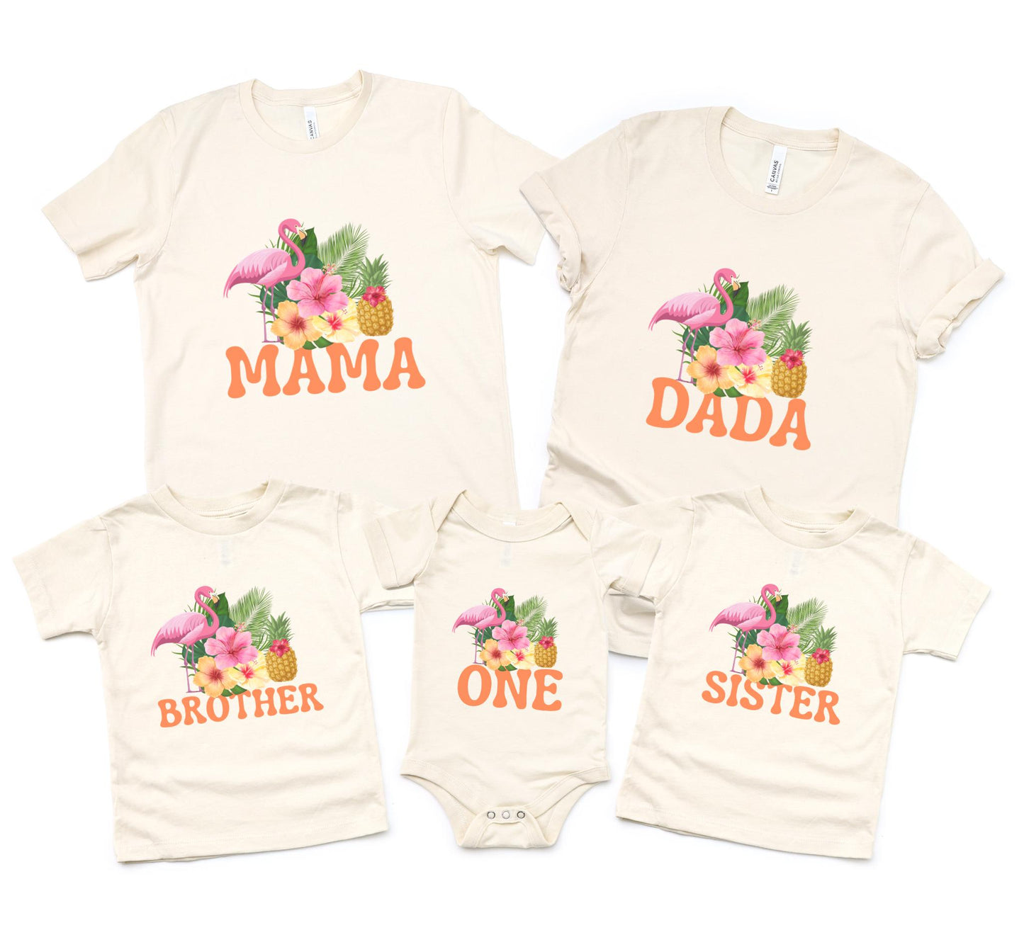 Tropical First Birthday Family Matching Shirts: Luau 1st Birthday Floral Girls Outfit