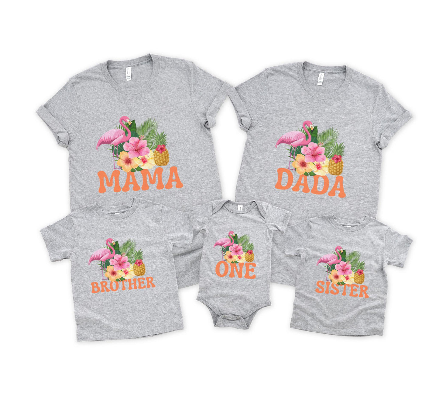 Tropical First Birthday Family Matching Shirts: Luau 1st Birthday Floral Girls Outfit