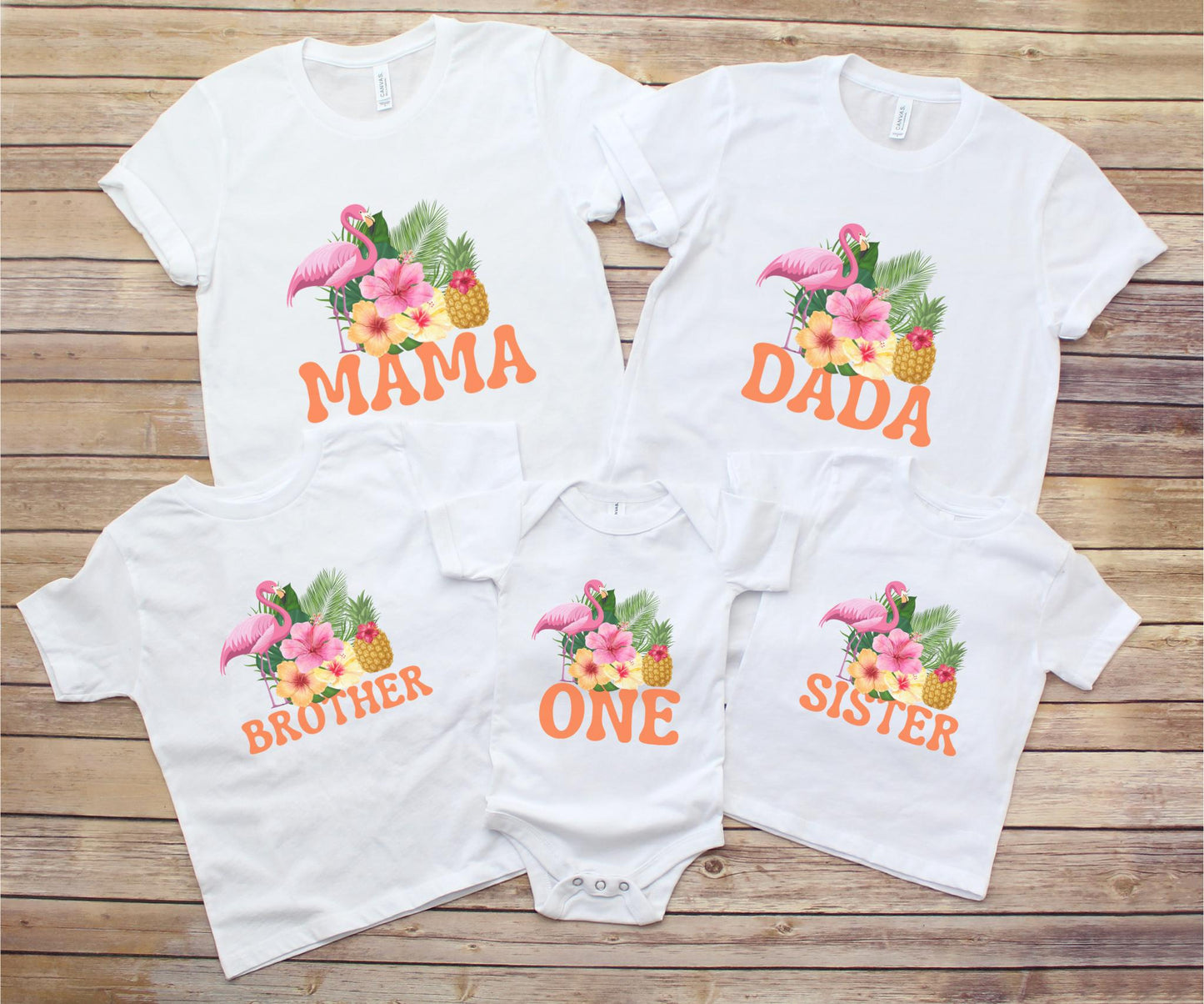 Tropical First Birthday Family Matching Shirts: Luau 1st Birthday Floral Girls Outfit