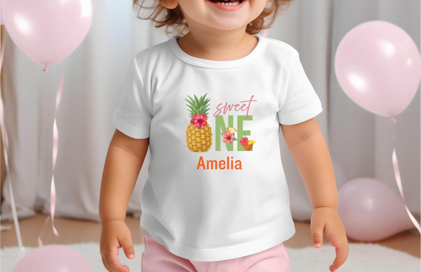 Pineapple First Birthday Family Matching Shirts: Tropical 1st Fruit Themed Birthday Outfit
