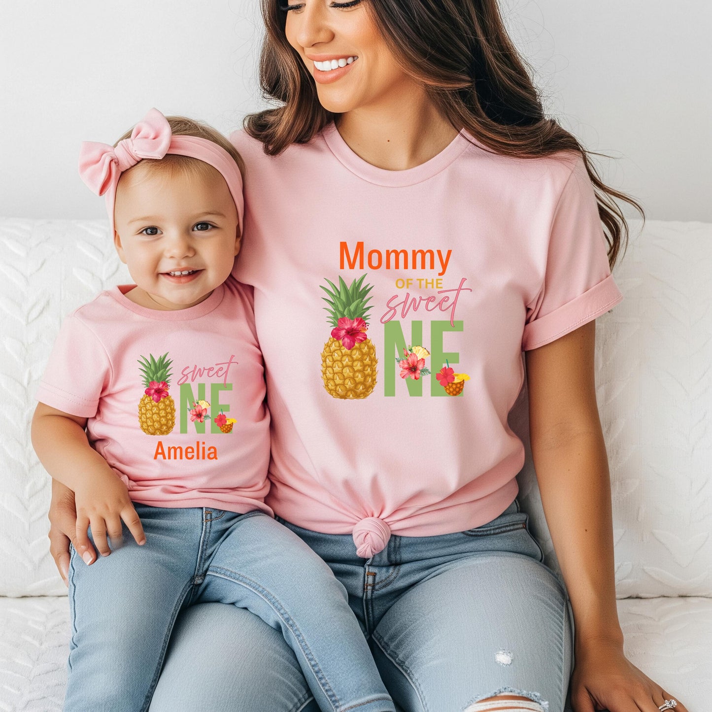 Pineapple First Birthday Family Matching Shirts: Tropical 1st Fruit Themed Birthday Outfit