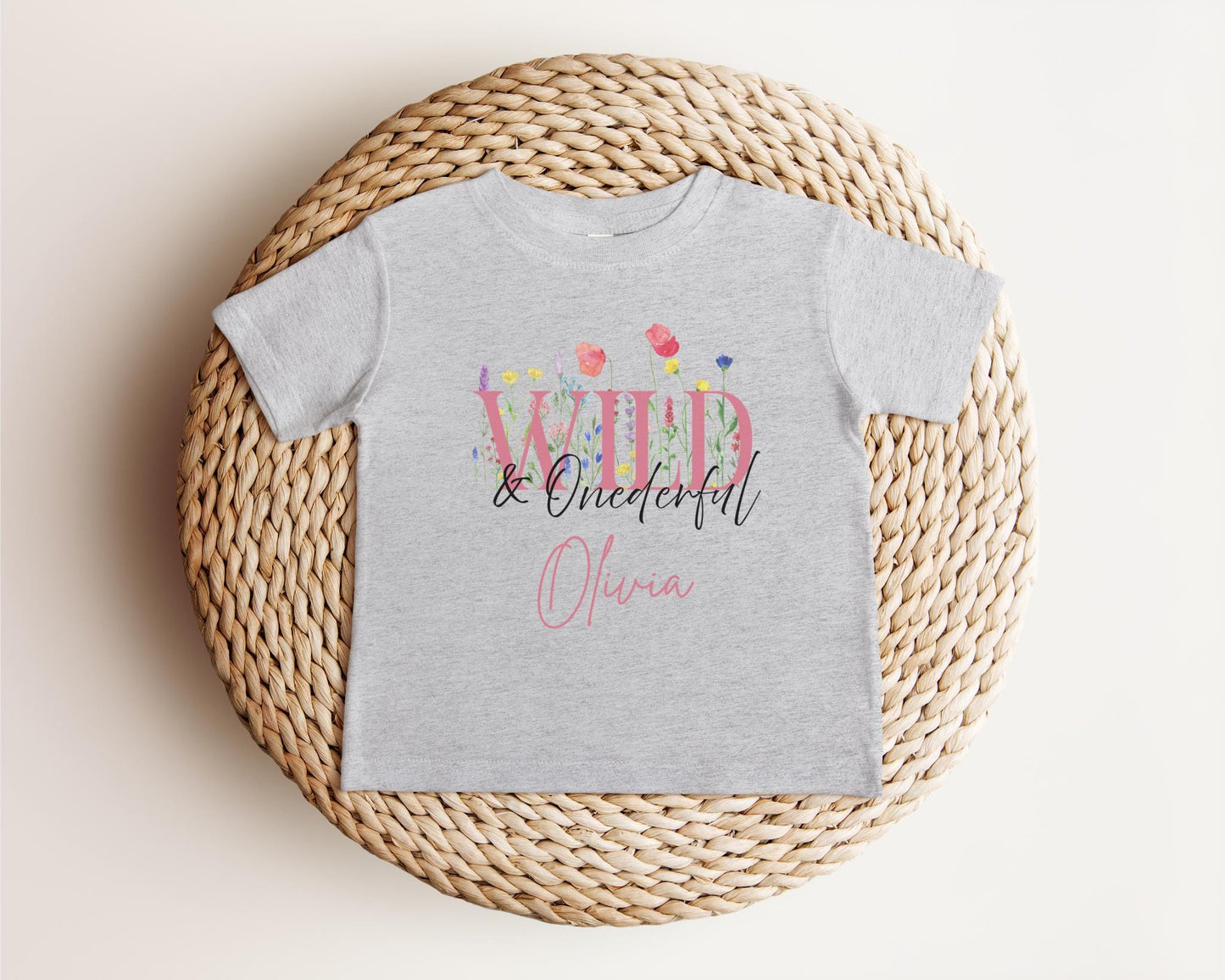 Wild & Onderful Wildflower First Birthday Shirt: Floral 1st Birthday Outfit for Spring or Summer