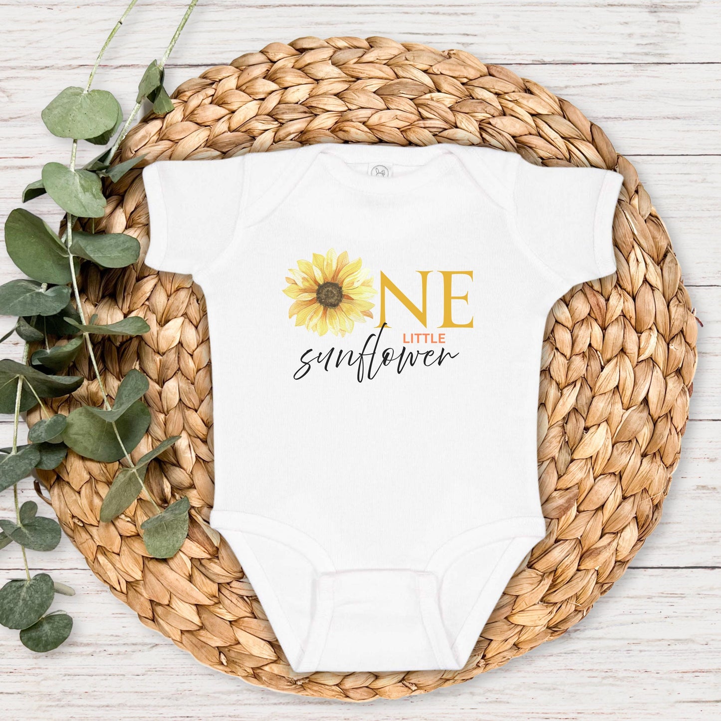 Sunflower First Birthday Shirt: Girl 1st Birthday Floral Summer Fall Outfit