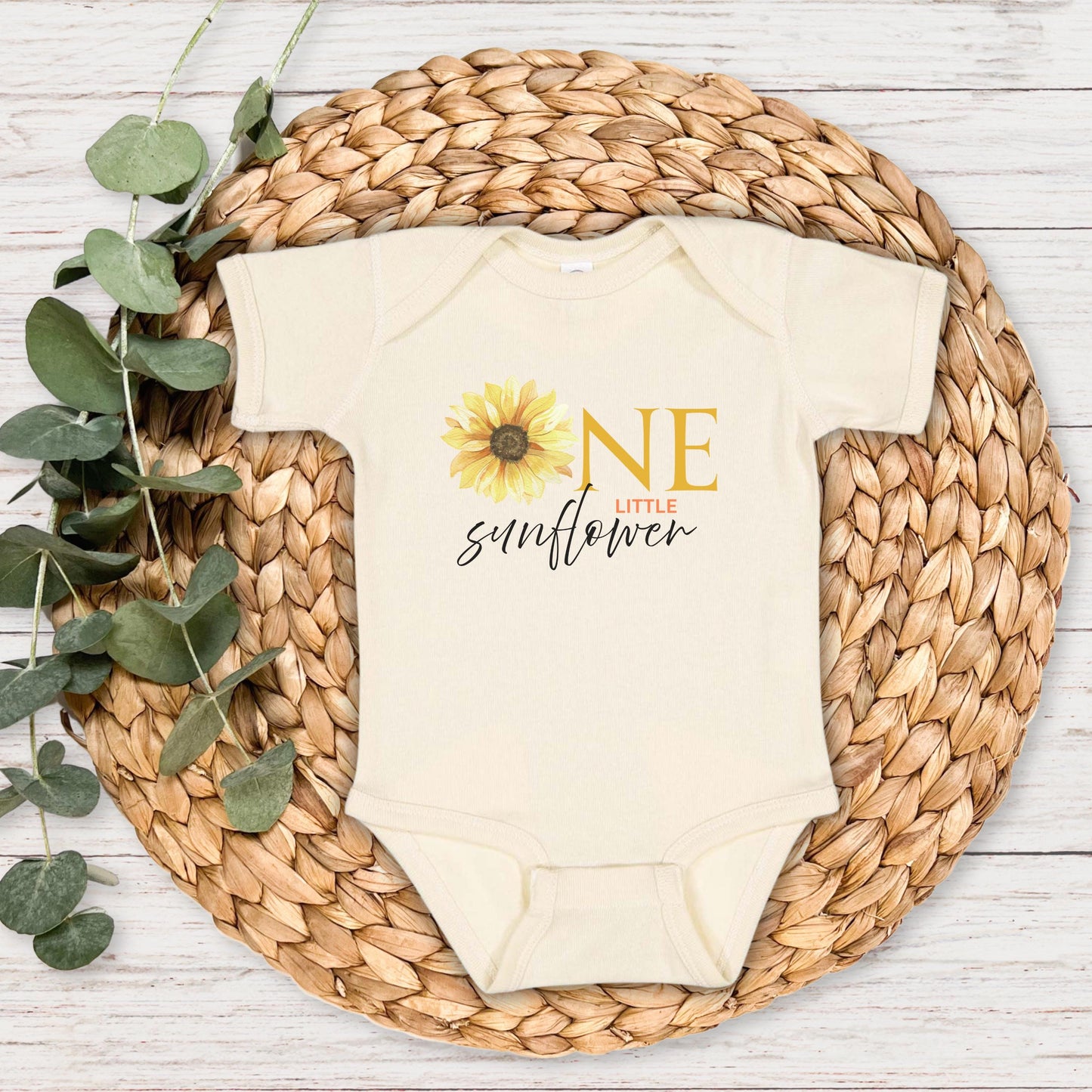 Sunflower First Birthday Shirt: Girl 1st Birthday Floral Summer Fall Outfit