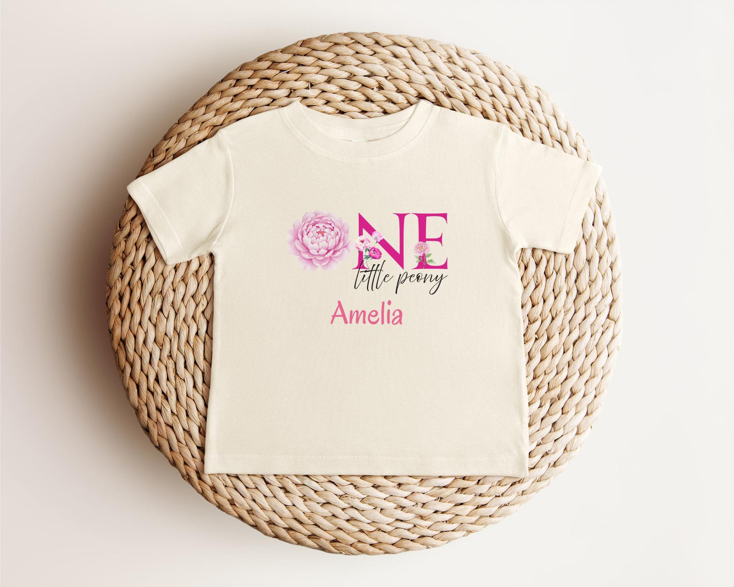 Peony First Birthday Shirt: Girl 1st Birthday Floral Spring Summer Outfit
