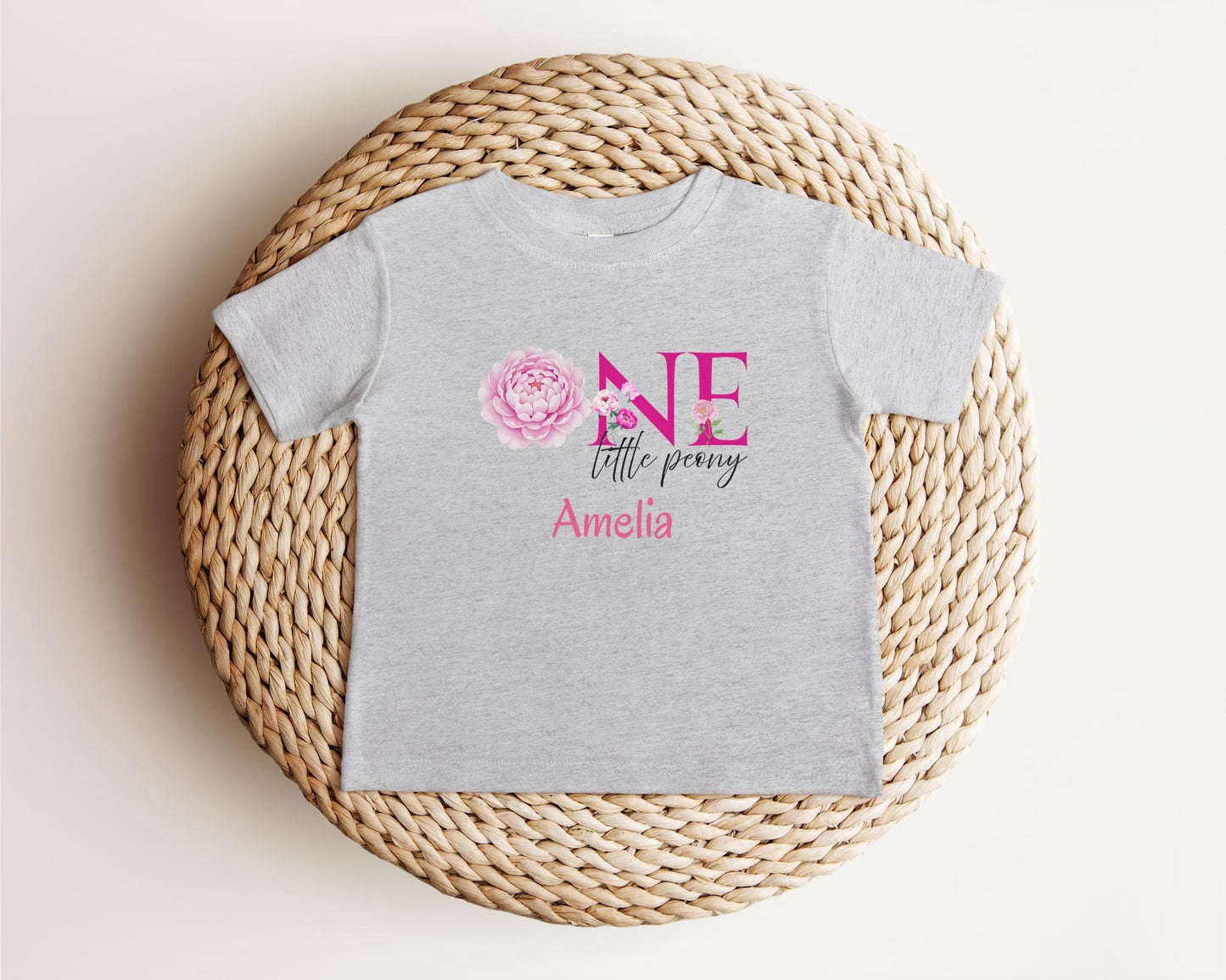 Peony First Birthday Shirt: Girl 1st Birthday Floral Spring Summer Outfit