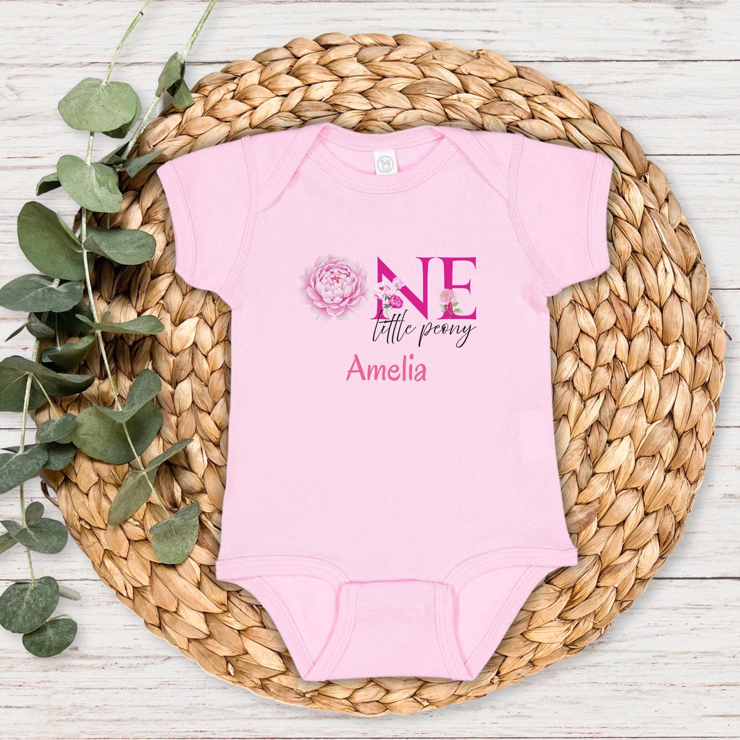 Peony First Birthday Shirt: Girl 1st Birthday Floral Spring Summer Outfit