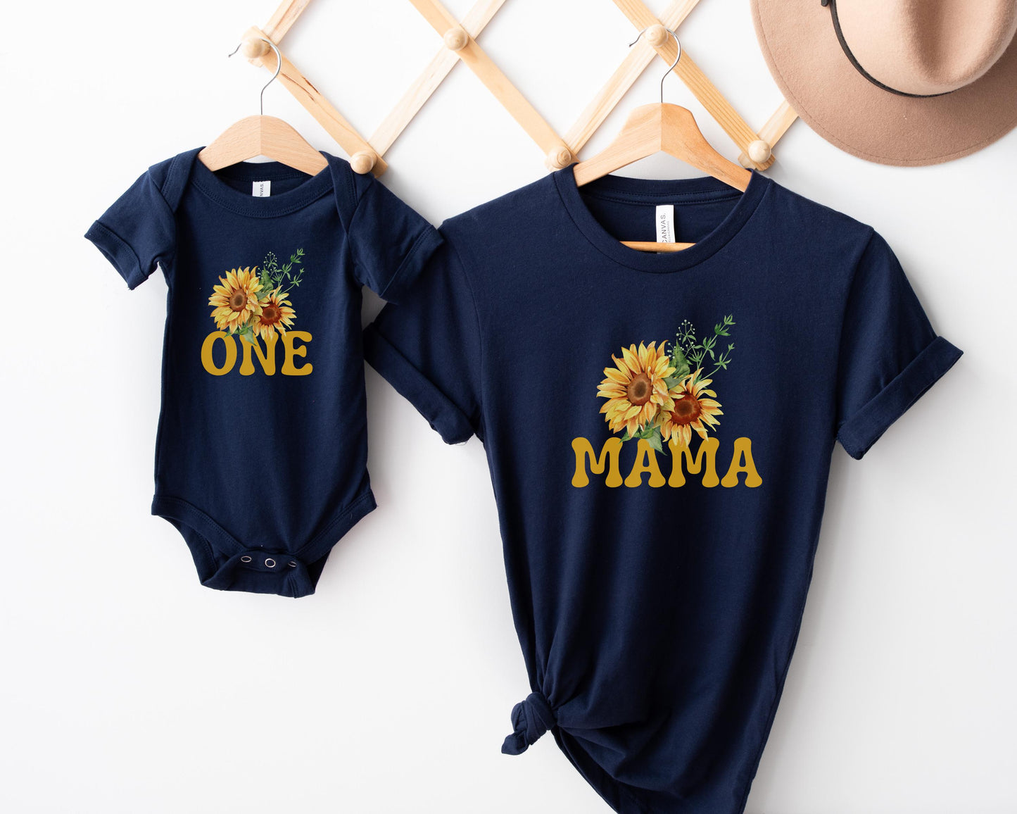 Sunflower First Birthday Family Matching Shirts: Girl 1st Birthday Floral Summer Fall Outfit