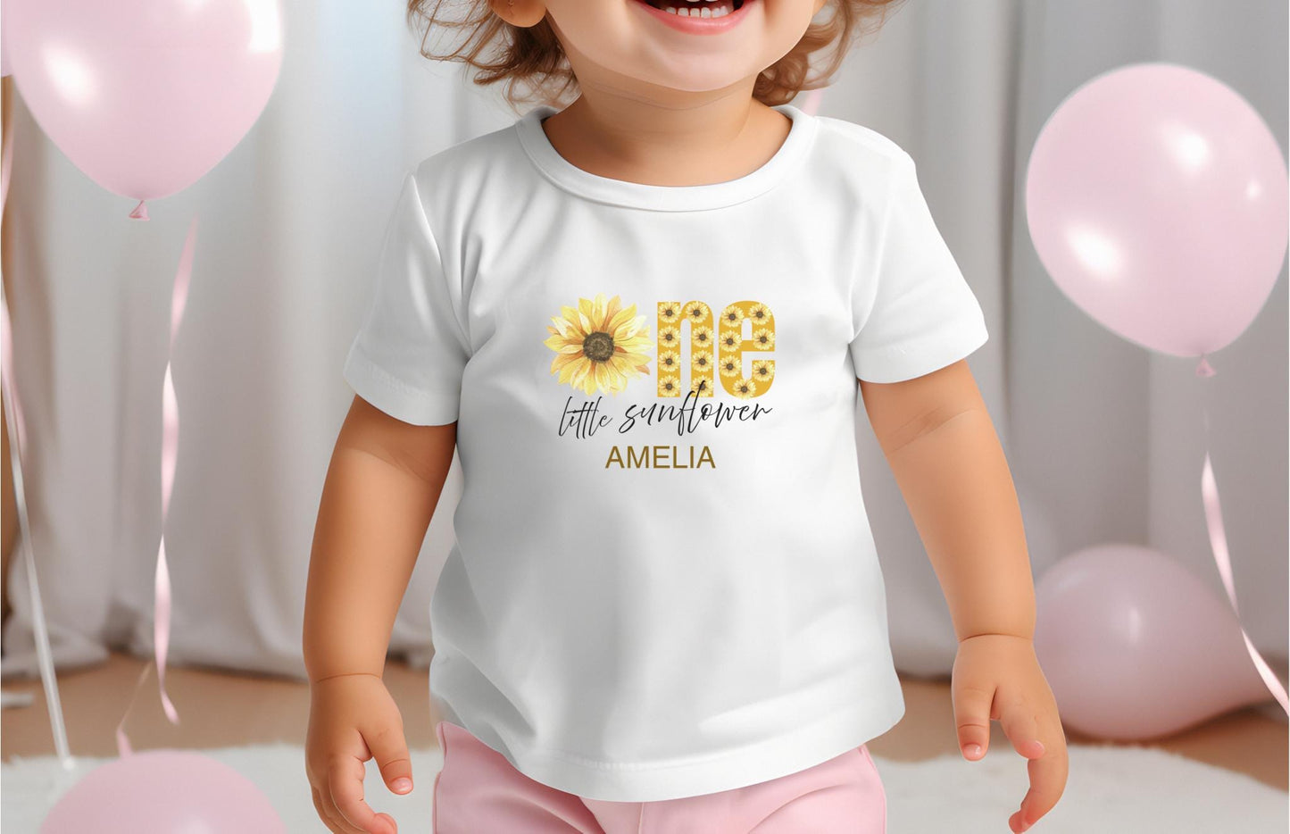 Sunflower First Birthday Family Matching Shirts: Girl 1st Birthday Floral Summer Fall Outfit
