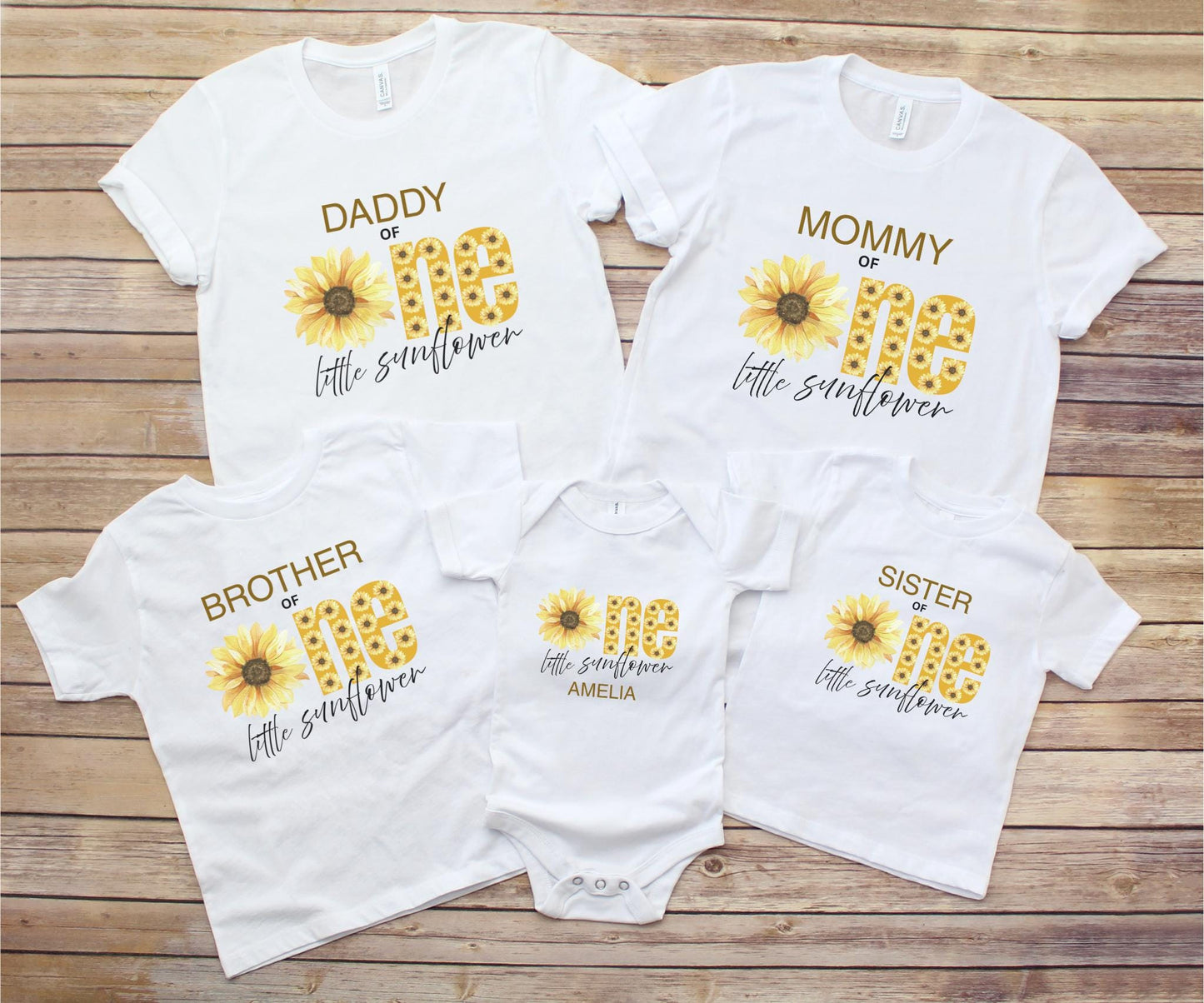 Sunflower First Birthday Family Matching Shirts: Girl 1st Birthday Floral Summer Fall Outfit