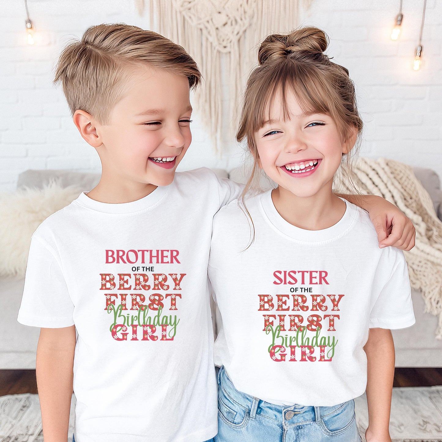 Personalized Strawberry 1st Birthday Shirt: Berry First Matching Family Party Tee