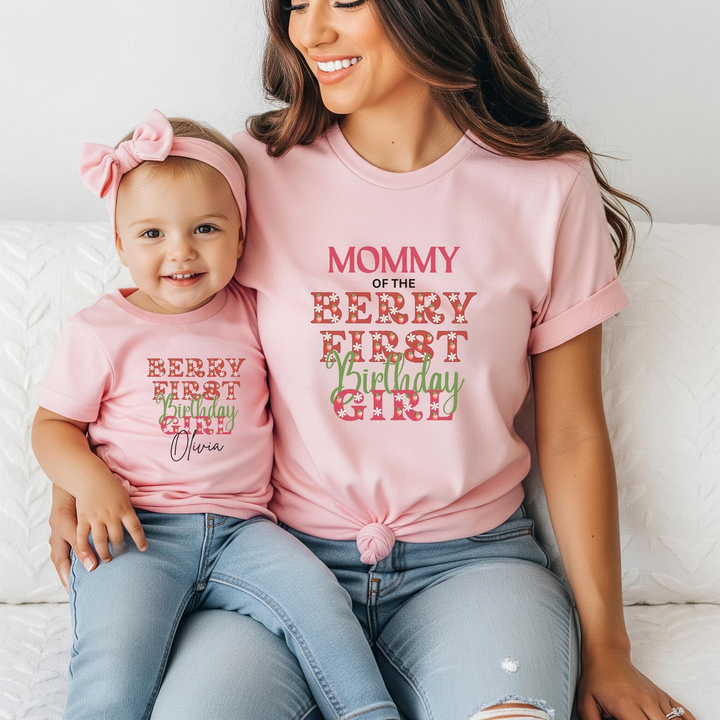 Personalized Strawberry 1st Birthday Shirt: Berry First Matching Family Party Tee