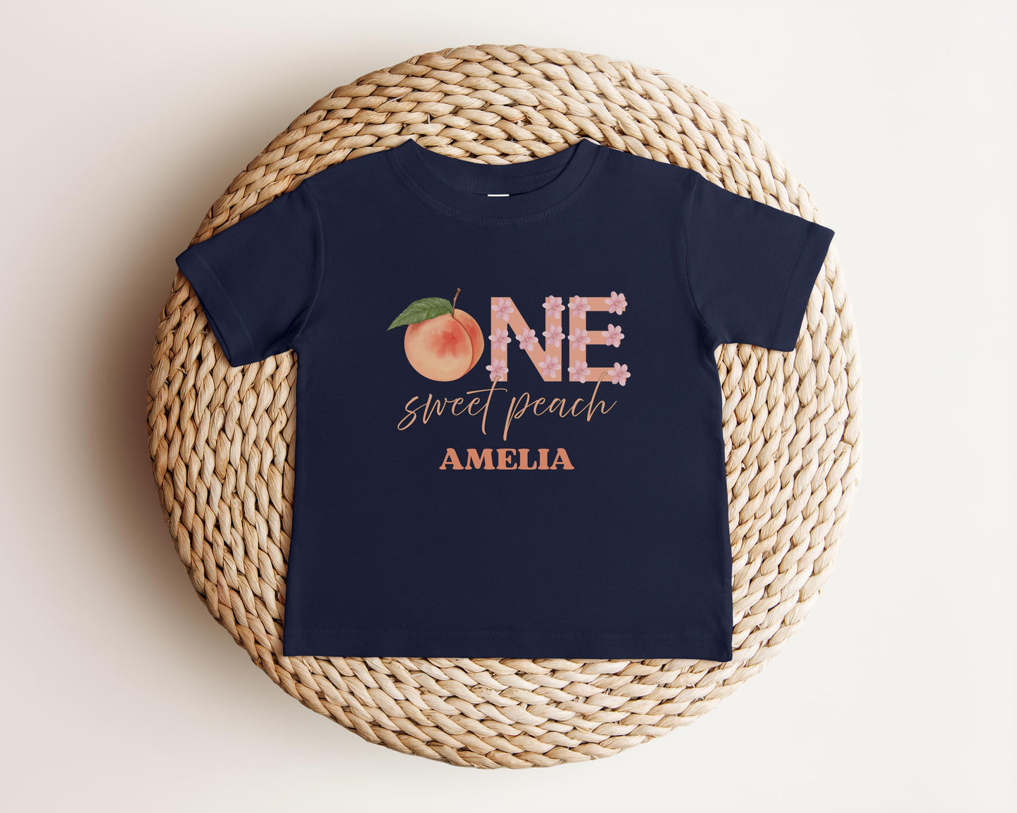 One Sweet Peach First Birthday Shirt: Fruit Themed 1st Birthday Party Outfit