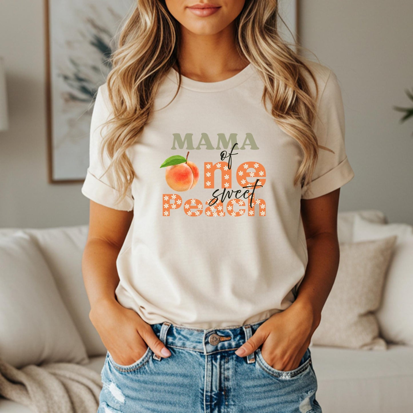 Personalized One Sweet Peach First Birthday Matching Family Shirts: Fruit Themed 1st Birthday Party Outfit