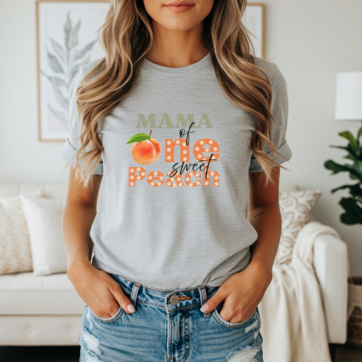 Personalized One Sweet Peach First Birthday Matching Family Shirts: Fruit Themed 1st Birthday Party Outfit