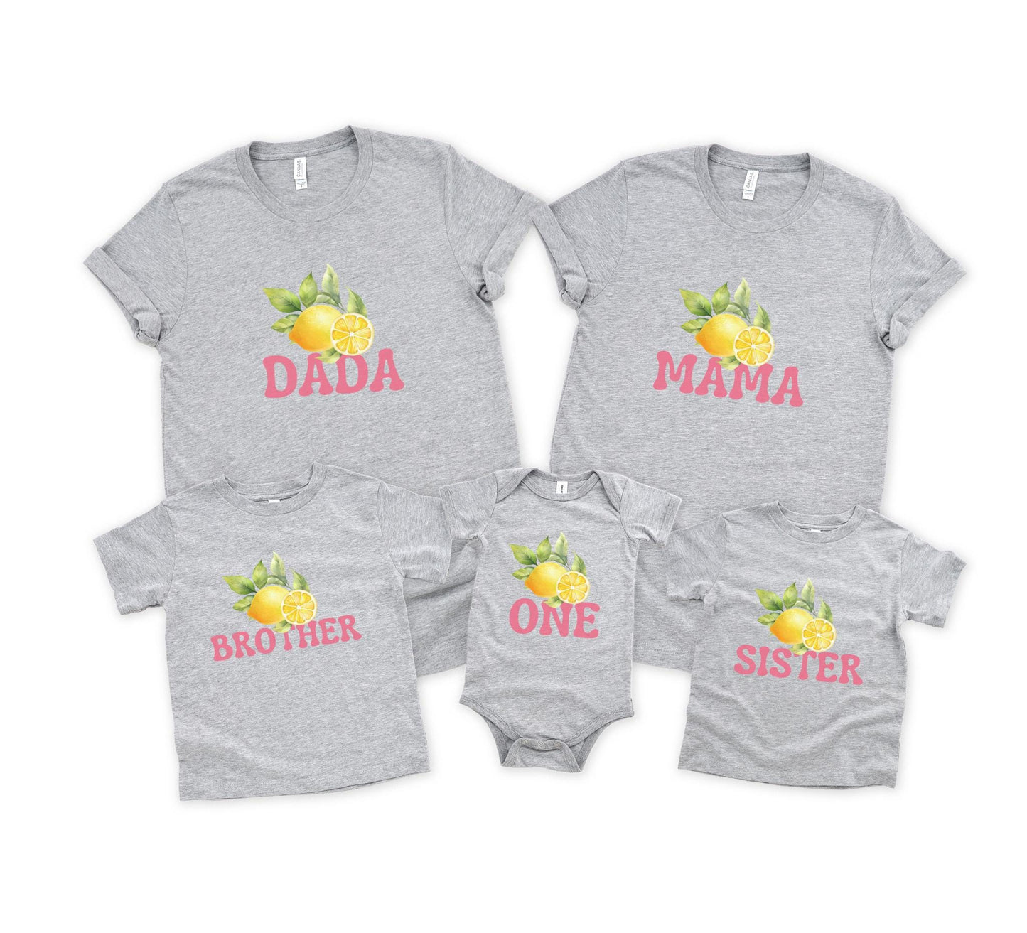 Personalized Lemon First Birthday Matching Family Shirts: Sweet One 1st Birthday Citrus Themed Party Outfit