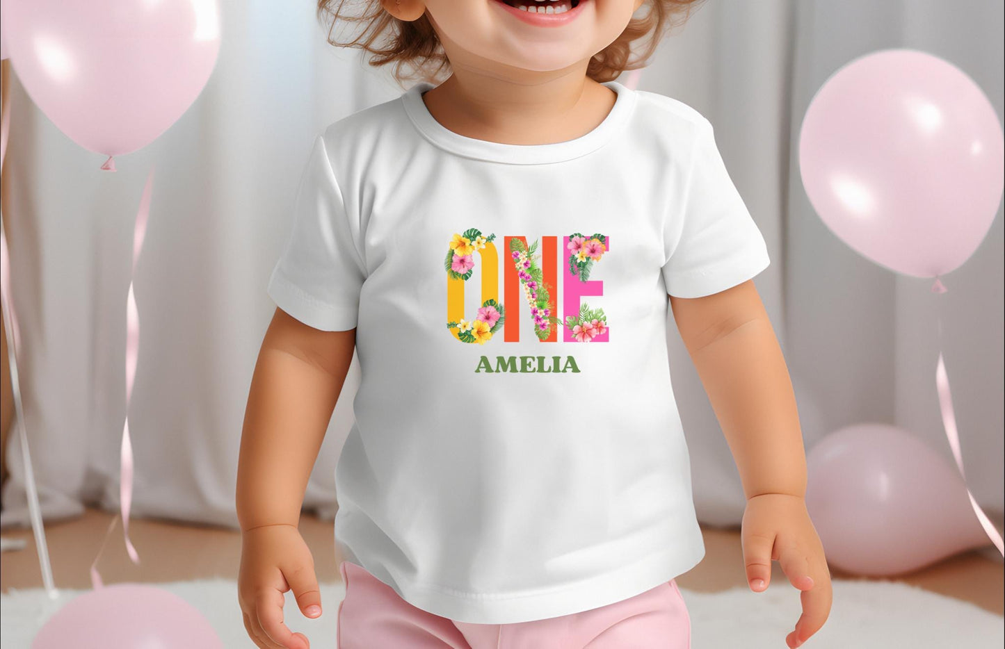 Tropical Birthday Family Matching Shirts: Luau Any Age Birthday Floral Girls Women Outfit