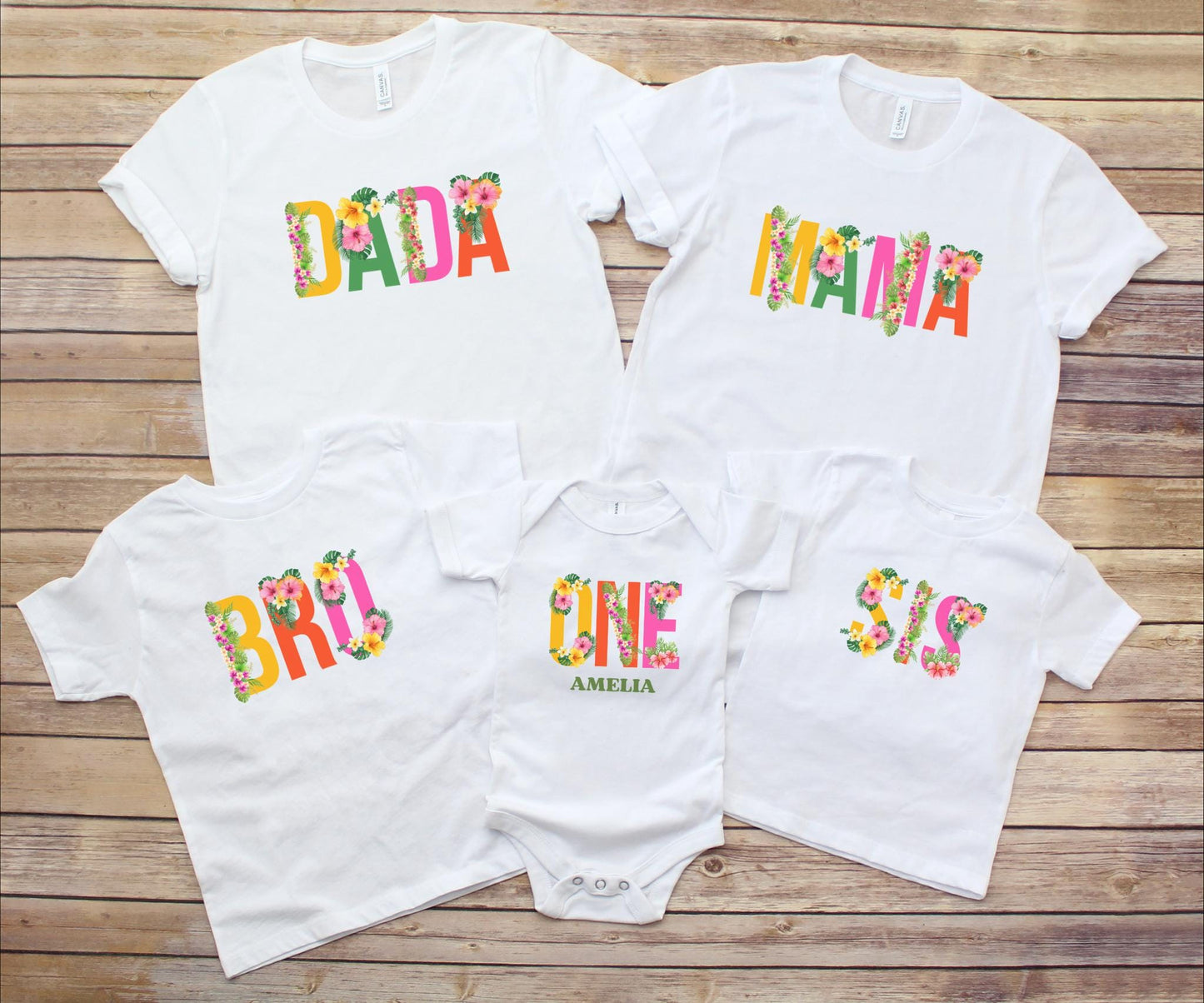 Tropical Birthday Family Matching Shirts: Luau Any Age Birthday Floral Girls Women Outfit