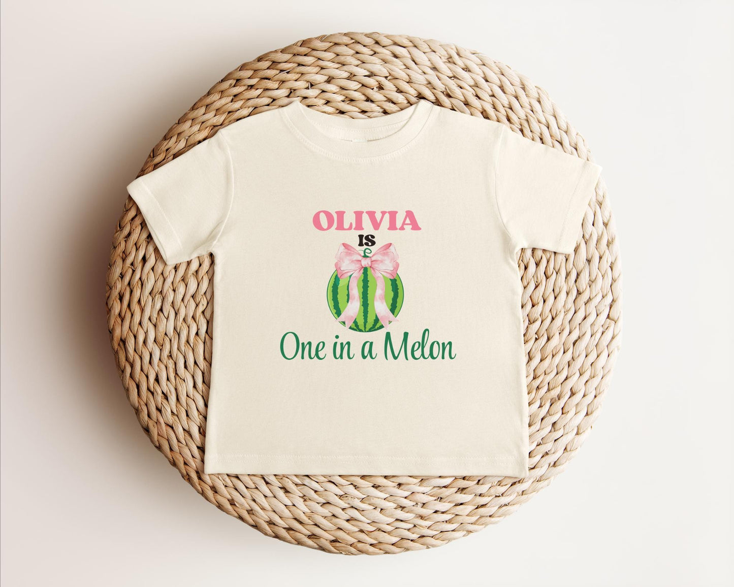 One in a Melon First Birthday Shirt: Watermelon Themed Girl's 1st Summer Birthday Party Outfit