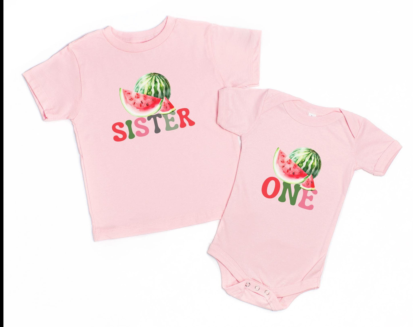 Personalized One in a Melon First Birthday Family Matching Shirts: Watermelon Themed Girl's 1st Summer Birthday Party Outfit