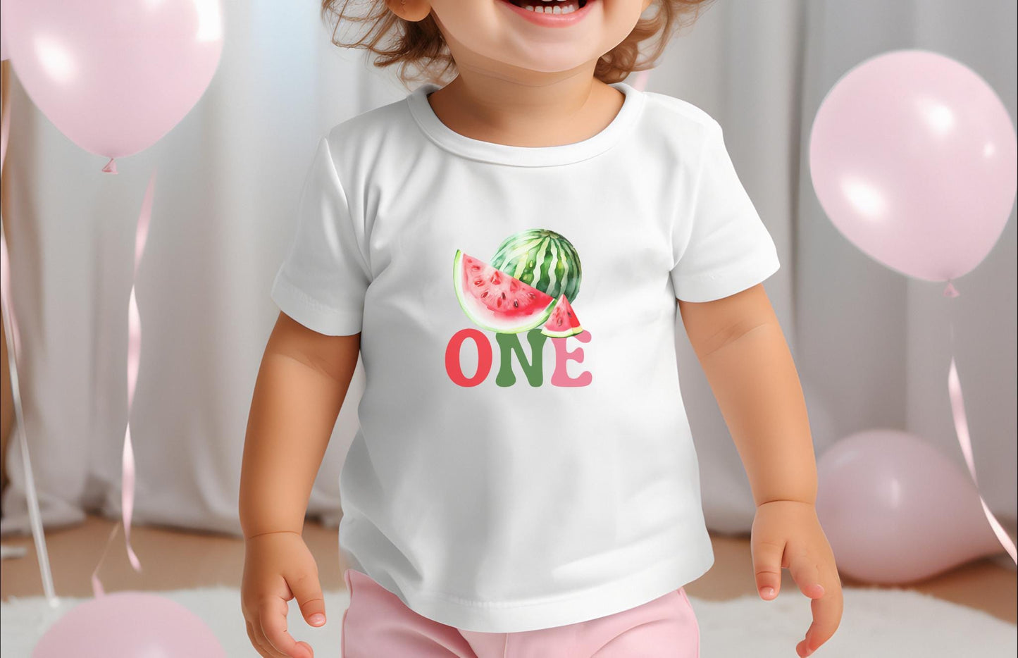 Personalized One in a Melon First Birthday Family Matching Shirts: Watermelon Themed Girl's 1st Summer Birthday Party Outfit